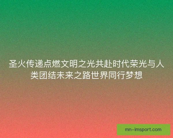 圣火传递点燃文明之光共赴时代荣光与人类团结未来之路世界同行梦想